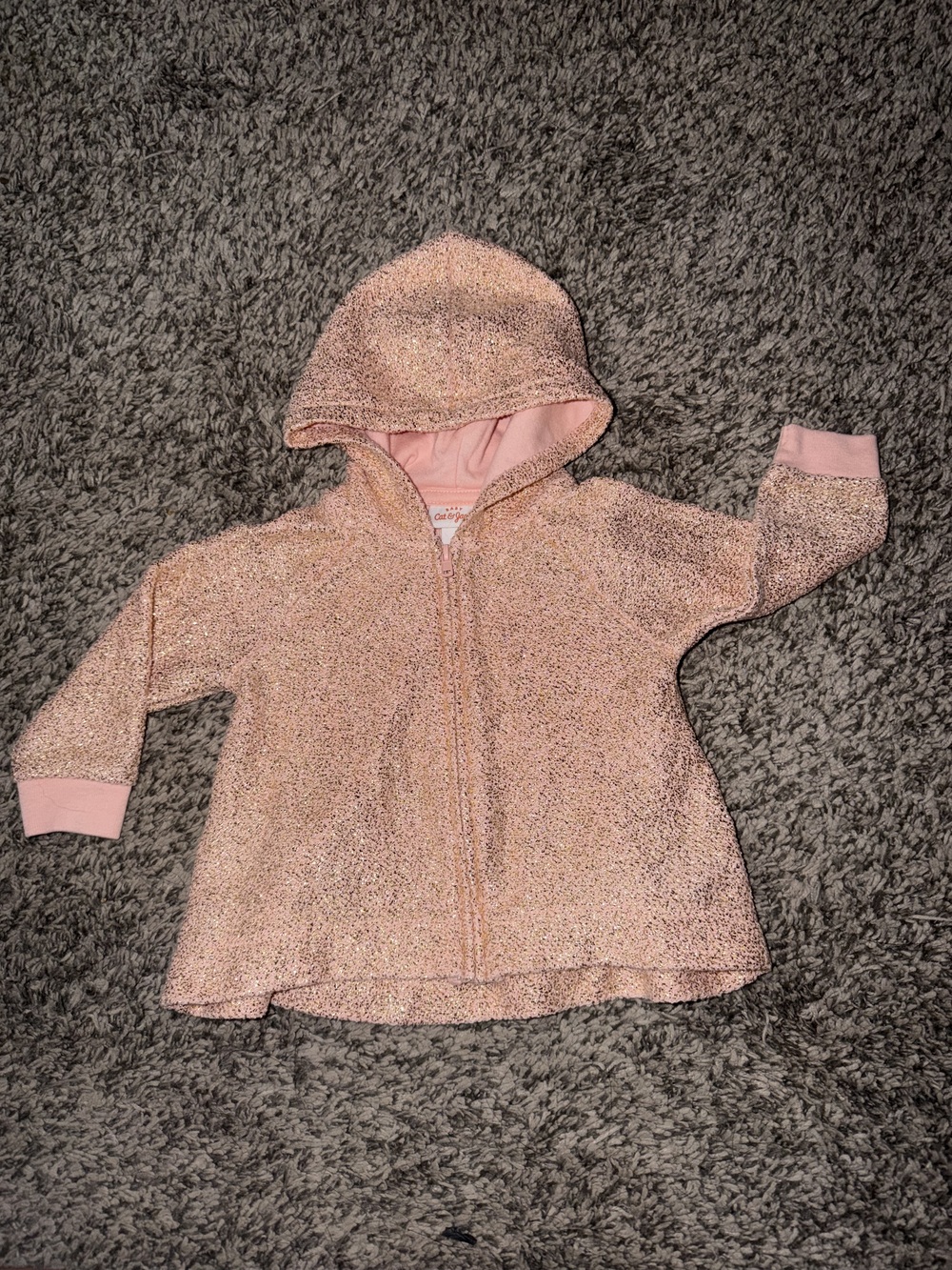 Girls Sparkly Zip-Up Hooded Jacket